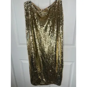 GB Skirt Sequin Pencil Midi XL Gold Side Slit Holiday Party thumbnail 4