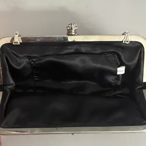 Chic Black Evening Clutch with Silver Accents thumbnail 2