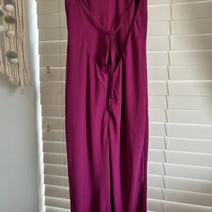 White Fox wine Burgundy Lace Halter Maxi Gown Open Back Formal Dress xl thumbnail 7