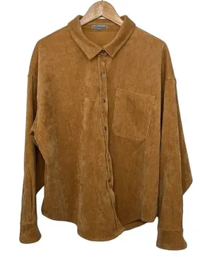 Wishlist Apparel Corduroy Mustard Color Schaket with Doleman sleeves S/Medium thumbnail 1