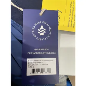 Fair Harbor Bayview bike short navy colorblock Women's S‎ Back Zipper Pocket NWT thumbnail 5
