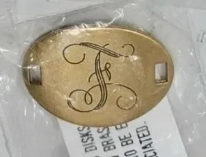“F” Beaucoup Designs Jewelry The Laiton Collection Brass Initial Letter Charm thumbnail 1