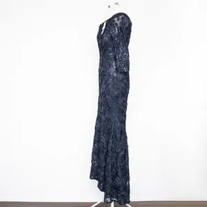 XSCAPE‎ | Sequin Embellished Off-The-Shoulder 3/4-Sleeve Gown thumbnail 6