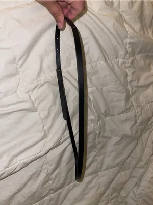 Black Skinny Belt with Gold Rectangular Buckle thumbnail 4