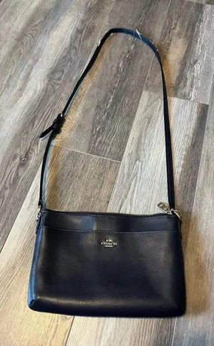 Coach Navy Blue Leather East West Crossbody Bag thumbnail 1