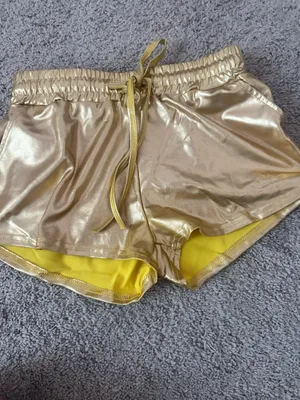 Gold Metallic Shorts Amazon thumbnail 2