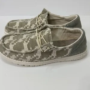 Hey Dude Beige and Cream Patterned Loafers thumbnail 4