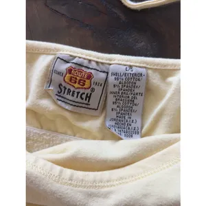 Route 66 Stretch Camisole Womens L Yellow Shelf Bra Tank Top Y2K Vintage Cotton thumbnail 3