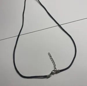 Women’s Grey Natural Stone Pendant / Black Cord Costume Necklace thumbnail 12