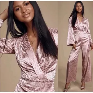 Lulus Dusty Lavender‎ Leopard Print Bell Sleeve Jumpsuit NWT M (6) thumbnail 7