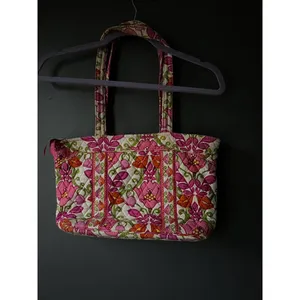 Vera Bradley Quilted Pink and Green Floral Tote Bag thumbnail 2