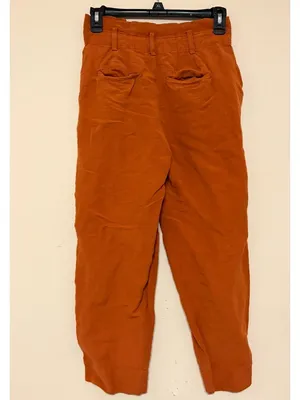 Madewell Linen Blend Paperbag Pants‎ in Afterglow Red Size 00 24" Inseam thumbnail 2