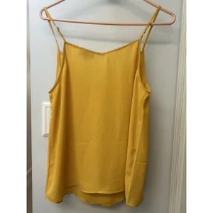 LOFT Outlet Ann Taylor Mustard Yellow Camisole Bow Accent Cami Tank Top Sz S thumbnail 8