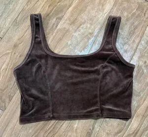 Brown Velvet Women's Top Size L thumbnail 1