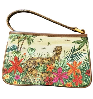 Jungle Theme Wristlet for Makeup Coins Accessories w Zipper Lined thumbnail 1