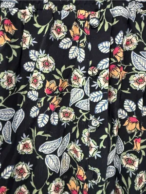LOFT Navy Floral High-Low Skirt thumbnail 4