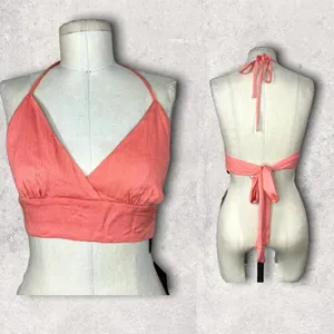 Lulus Coral‎ Tie Bralette Halter Top Size Medium thumbnail 2