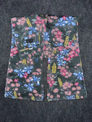 Anthropologie x Wrangler Wanderer High Rise Flare Jeans Floral Sz 28 x 32 Retro thumbnail 3