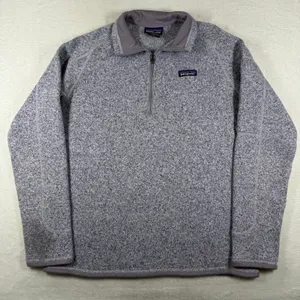 Patagonia Better Sweater 1/4 Zip Pullover Tailored Grey Womens L 25617 FA15 thumbnail 1