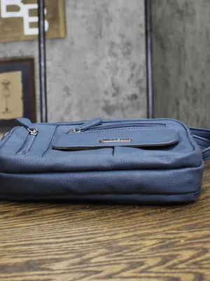 Multi Sac Faux Leather Shoulder Bag Square Dusty Blue One Size thumbnail 3