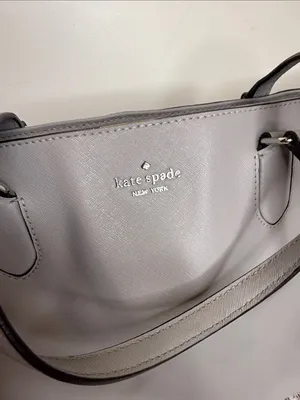 Kate Spade Light gray Saffiano Leather Tote shoulder bag purse thumbnail 3