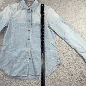 Madewell Denim Button Up Shirt Women XS‎ Long Sleeve Casual Preppy Nautical thumbnail 4