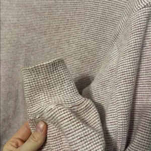 Aerie Gray White Waffeknit Oversized Crewneck Pullover Sweatshirt thumbnail 6