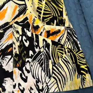 Vibrant Yellow, Orange , white and Black Women's scrub Top Sz L by Dickies thumbnail 2