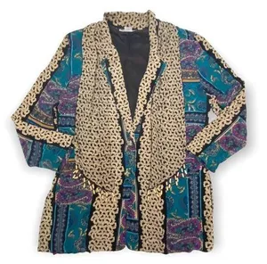 Vintage 80’s Michael Taylor Paisley Print Rayon Blazer Jacket thumbnail 1