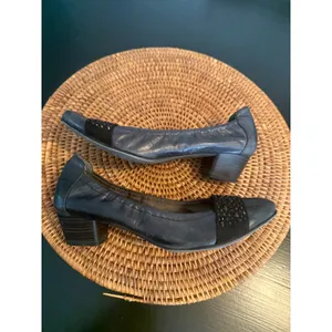 Tamaris Leather Rhinestone Block Heel Pumps‎ Womens Size 39 EU thumbnail 8