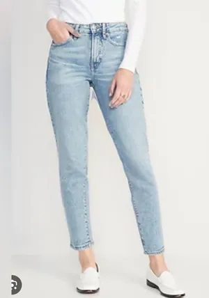 Old Navy Power Straight High Rise Distressed Denim Size 12 thumbnail 1