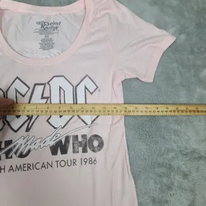 AC/DC Who Made Who Tour Scoop Neck Tee Recycle Karma T-Shirt Womens Shirt Sz‎ XS thumbnail 4