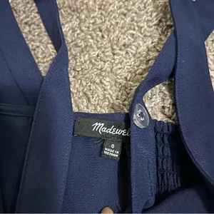 Madewell Smocked Button-Front Crop Jumpsuit thumbnail 6