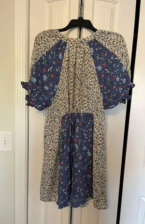 Davi & Dani Blue Floral Boho Dress Size S thumbnail 3
