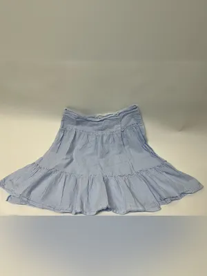 Princess Polly Light Blue Seersucker Tiered A-Line Skirt size 10 thumbnail 6