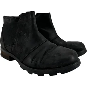 Sorel Emelie Chelsea Booties Waterproof Full-Grain Leather Slip On Black 6 thumbnail 2