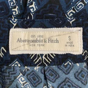 Abercrombie & Fitch Geometric Tie‎ Belt Mini Skirt Womens Size S Blue Cream thumbnail 2