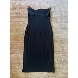 Black Cowl Neck Bodycon Dress with Rhinestone Chain Straps, Size S thumbnail 9