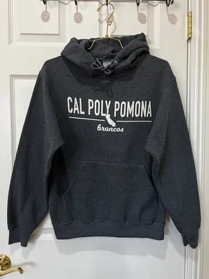 Jerzees Cal Poly Pomona Broncos Sweatshirt Hooded Gray Size Small thumbnail 5