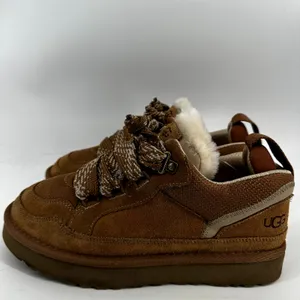 Ugg Lowmel Sneakers Suede Sheepskin Insulated Low Top Lace Up Chestnut 7 thumbnail 4