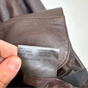Vintage Y2K Wilson’s Leather Chocolate Brown Tailored Leather Jacket Size Large thumbnail 4