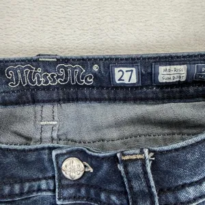 Miss Me Mid-Rise Slim Boot Dark Wash Embellished Jeans MP7697SB5V Size‎ 27 thumbnail 3