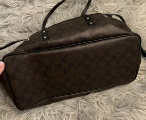 Beautiful authentic brown and black coach satchel! thumbnail 6