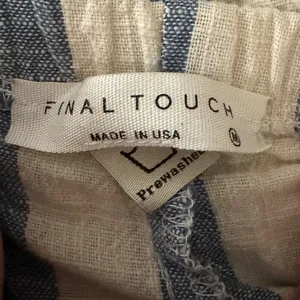 Final Touch Blue White Striped Linen Blend Tapered Pants Size M Made in USA thumbnail 5