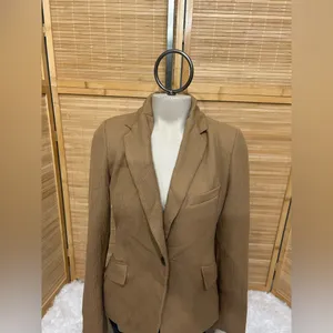 Mercer & Madison tan waffle knit fitted blazer suit jacket NWT woman’s XS thumbnail 2