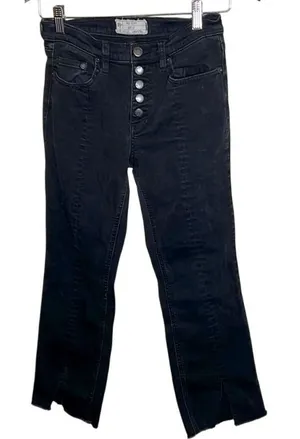 Free‎ People We the Free Washed Black Cropped Denim Size 27 24" inseam EUC thumbnail 1