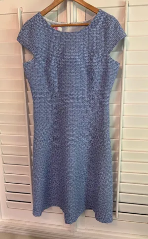 9 & Co Blue And White‎ Tweed Dress Size 12 thumbnail 1