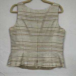 Xscape Gold Striped Blazer Jacket With Shell Womens 14 Set Formal Dressy thumbnail 7