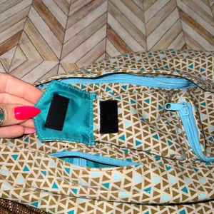 KAVU Rope Sling Backpack Geometric Print Adjustable Strap‎ Teal Tan Brown Travel thumbnail 9