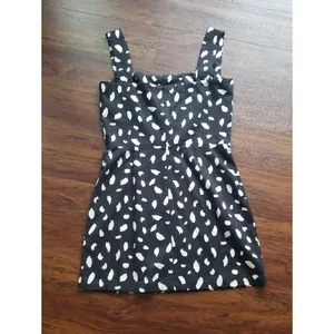 Reformation Black White Spotted Austin Mini Dress Size 12 Feminine Retro Y2K thumbnail 7